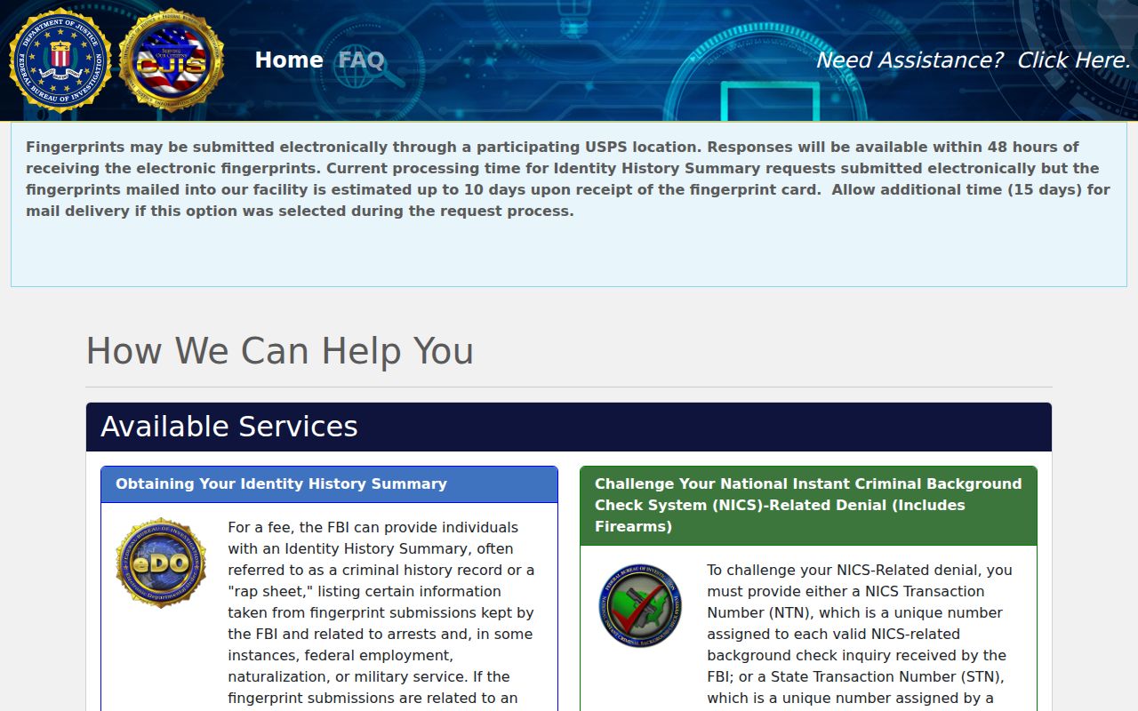 Albemarle County criminal history FBI self-review order interface
