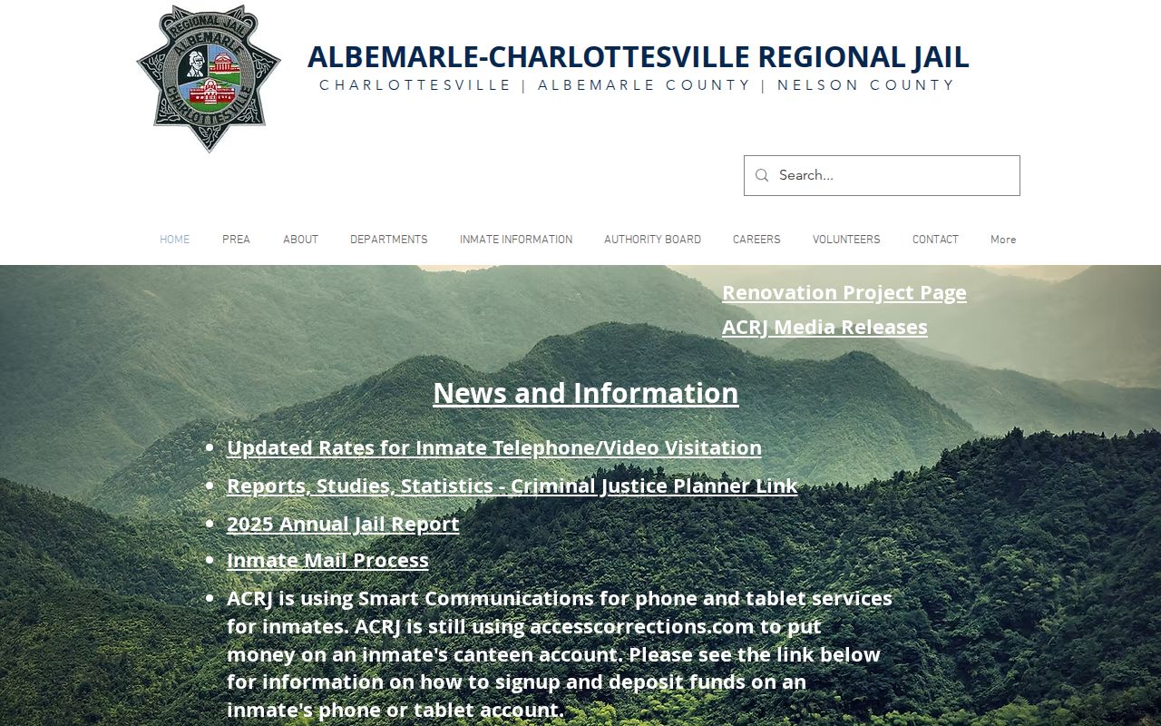 Albemarle County arrest history custody facility at ACRJ