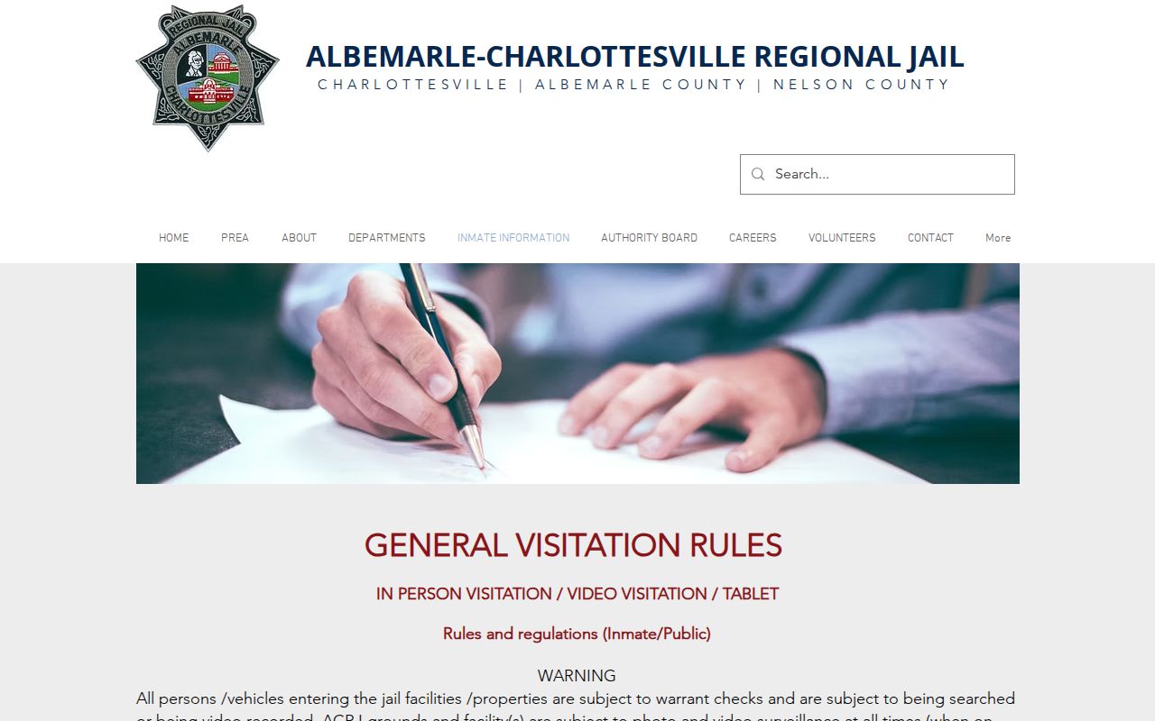 Current ACRJ visitation controls tied to Albemarle County arrest custody